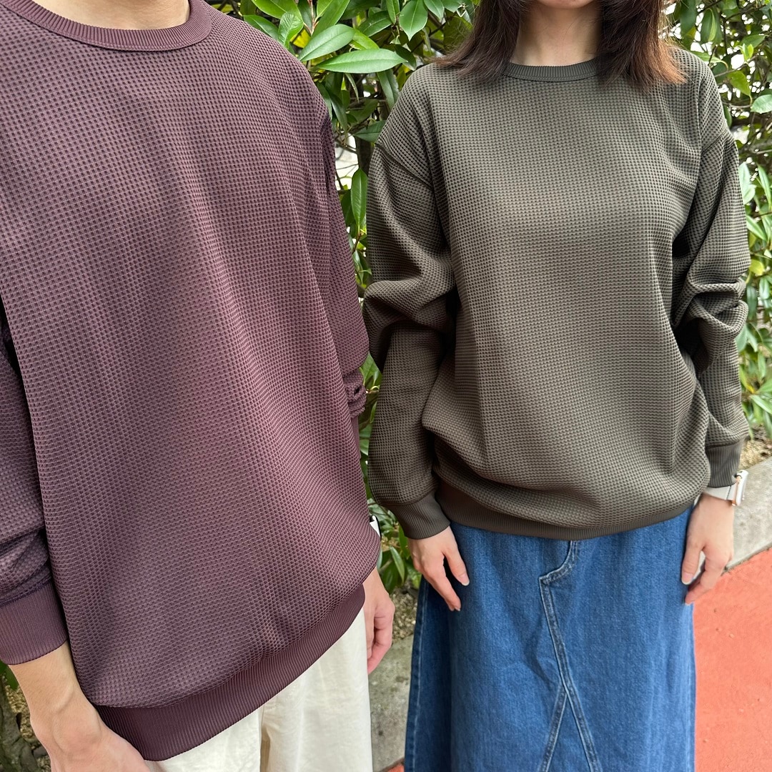 【アル・プラザ 草津】紳士・UVカット乾きやすいワッフル長袖Ｔシャツ