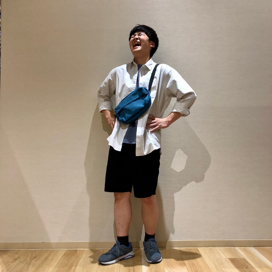 涼感UVカットワイド半袖Tシャツコーデ