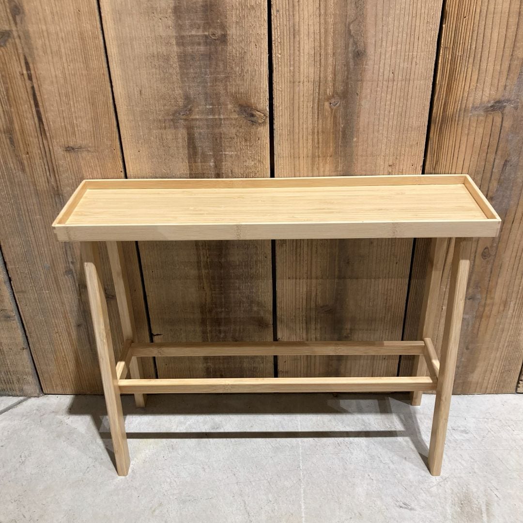 竹材スリムトレーテーブルの写真