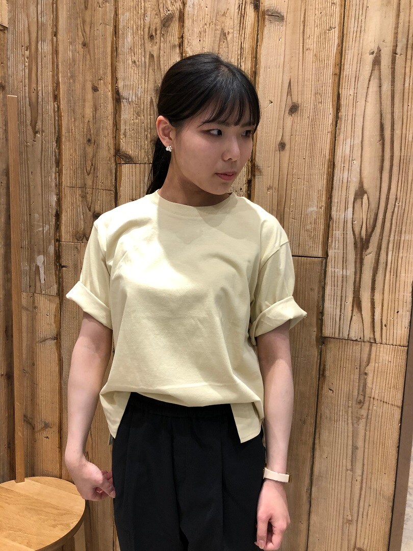 涼感UVカットワイド半袖Tシャツ　イエロー