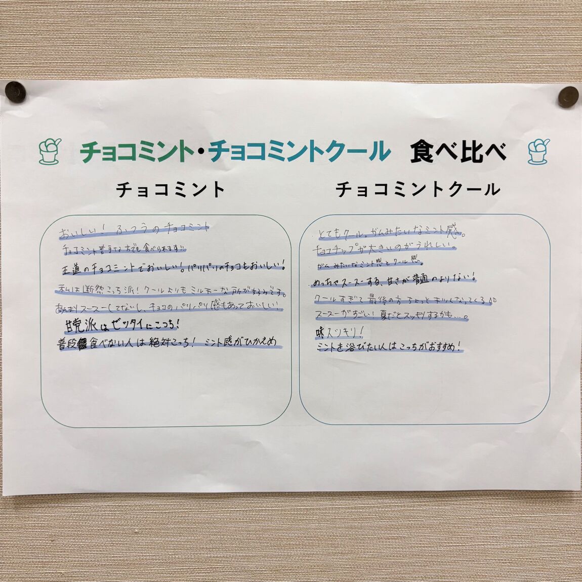 チョコミント食べ比べ