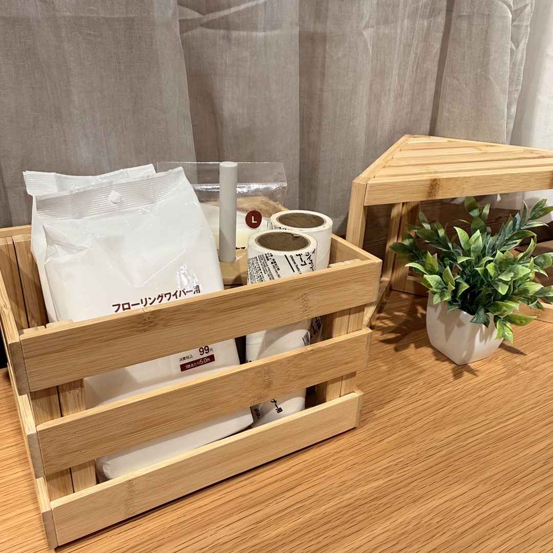 【神戸阪急】重ねて使える　竹材すのこボックス_35Kjc6