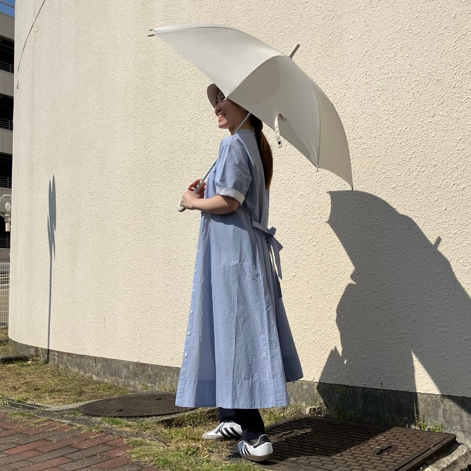 涼感半袖シャツワンピース