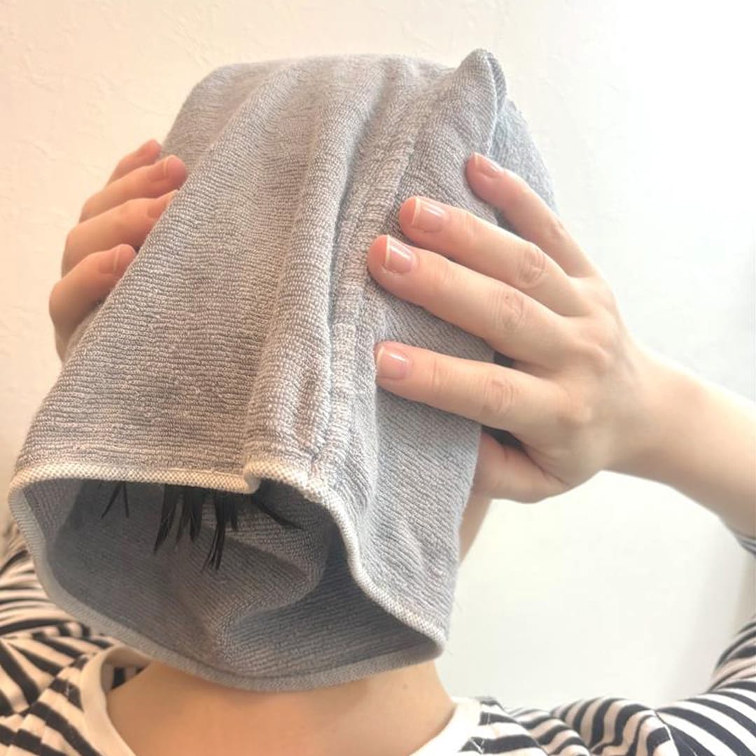 【マルエイガレリア】お風呂の後でもサウナでも。頭にフィットするターバンタオル