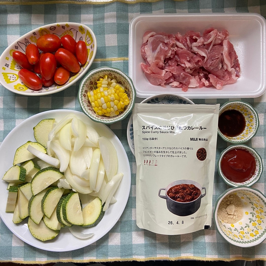 夏野菜のピリ辛カレー味炒めの作り方