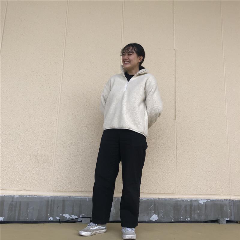 ボアフリースを合わせたコーデ