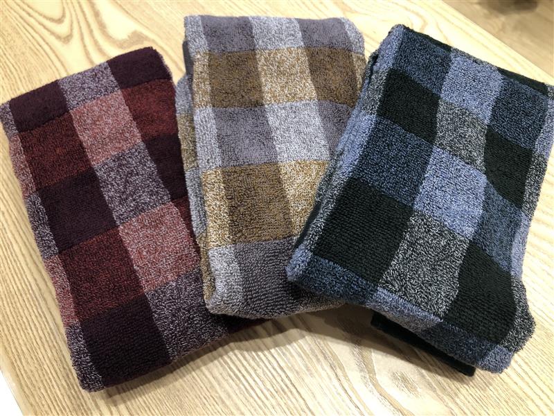 3種のチェックパイルタオル