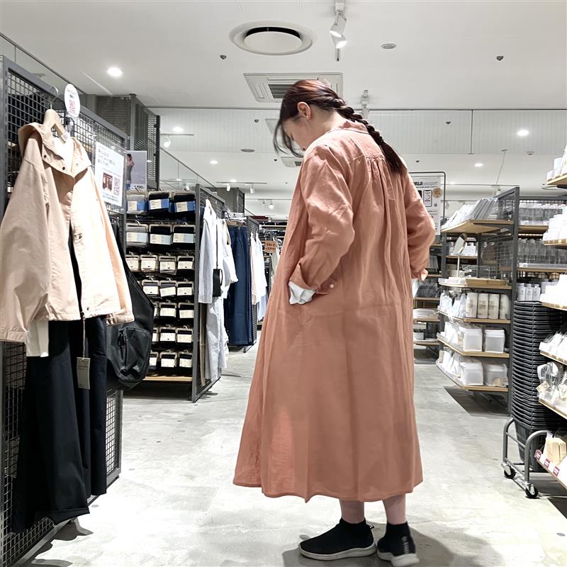 長袖シャツワンピース