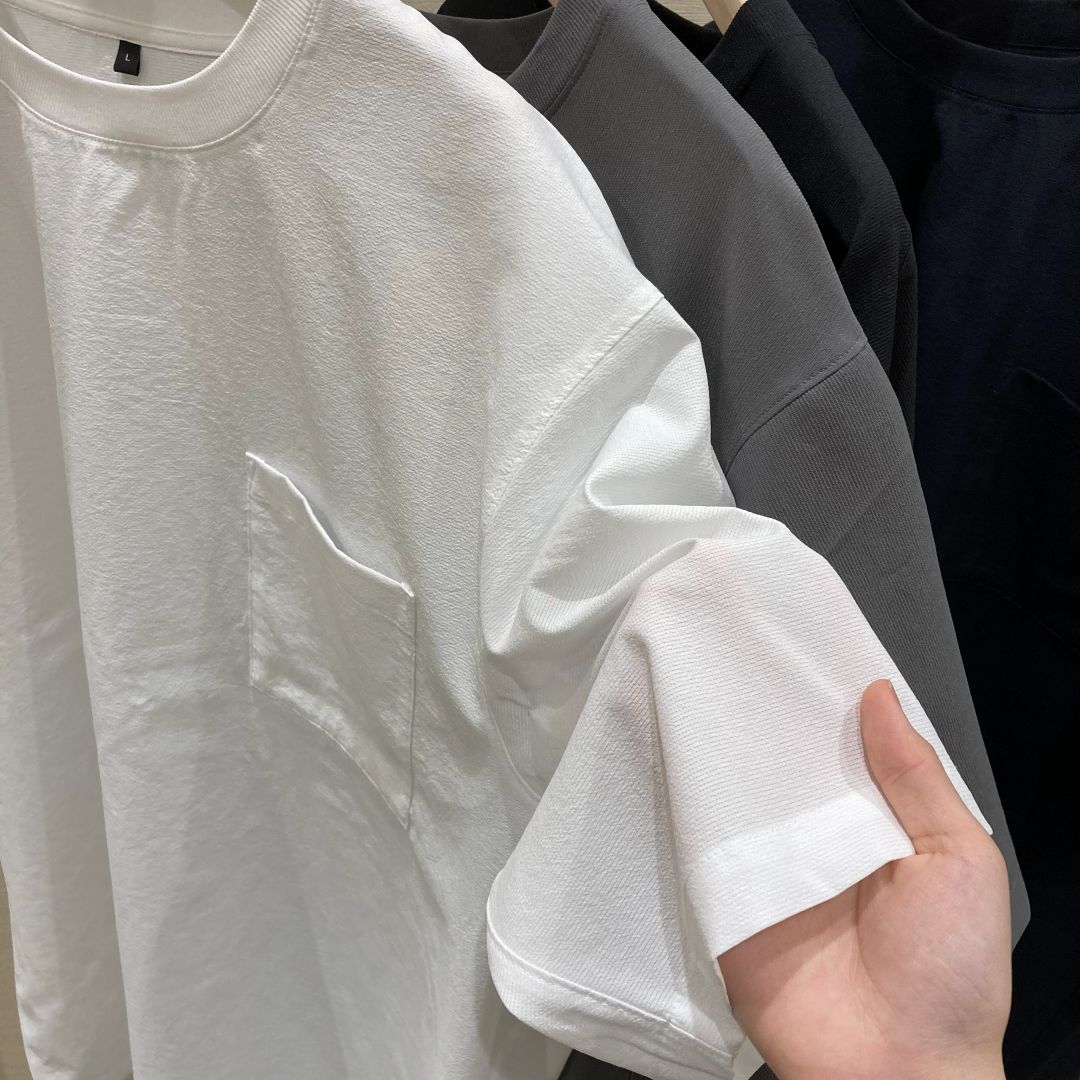 紳士　風を通す半袖布帛Ｔシャツ