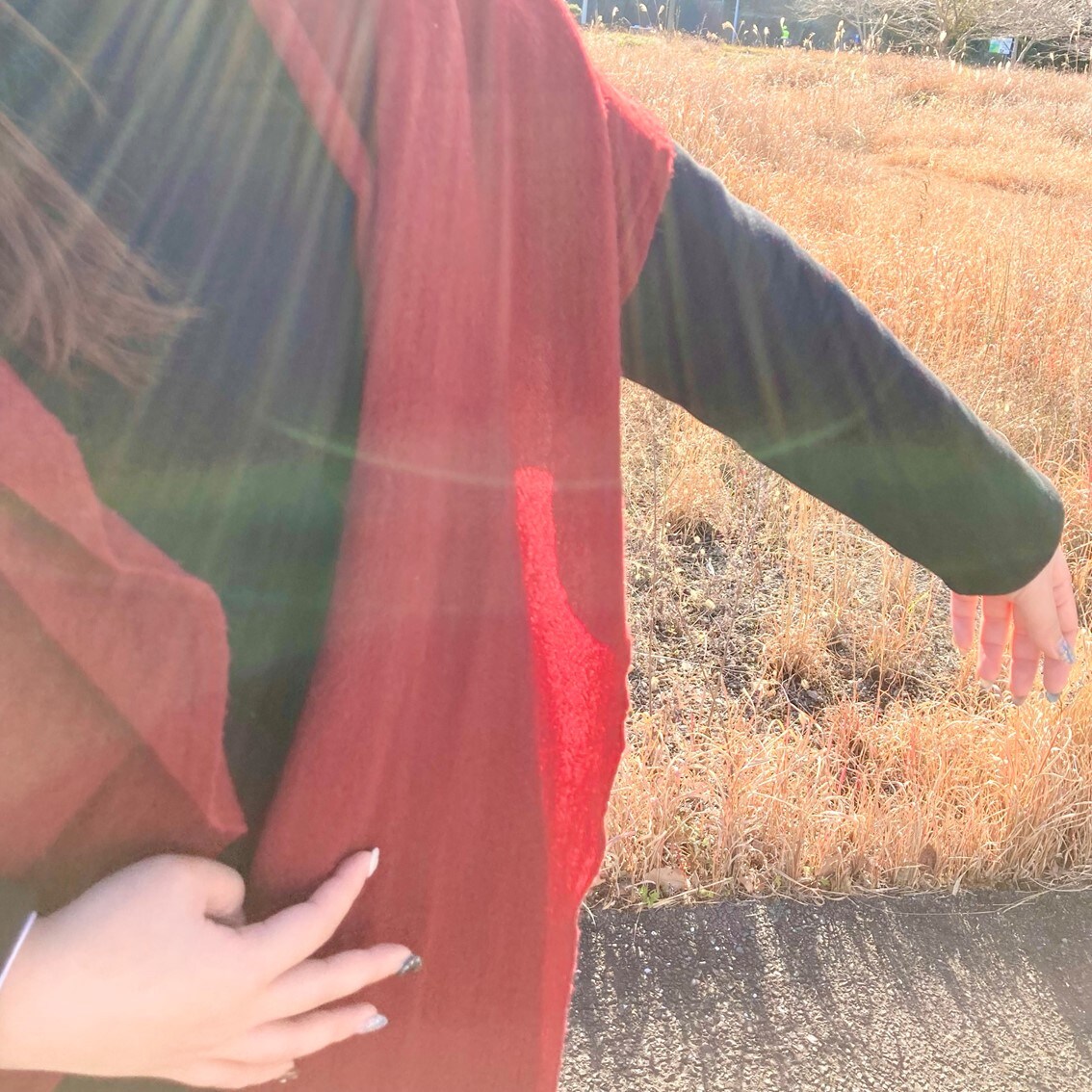 裏毛のスウェットセットアップコーディネートにしたスタッフの画像です。