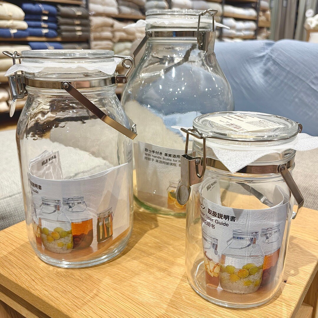 「取っ手付き　果実酒用ビン」サイズ展開のイメージ画像
