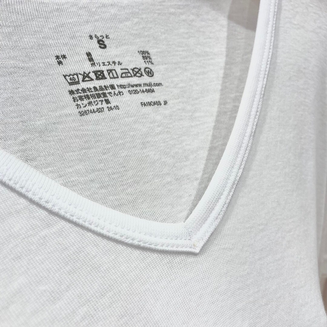 「さらっと綿Vネック半袖Tシャツ」えりまわりのイメージ画像