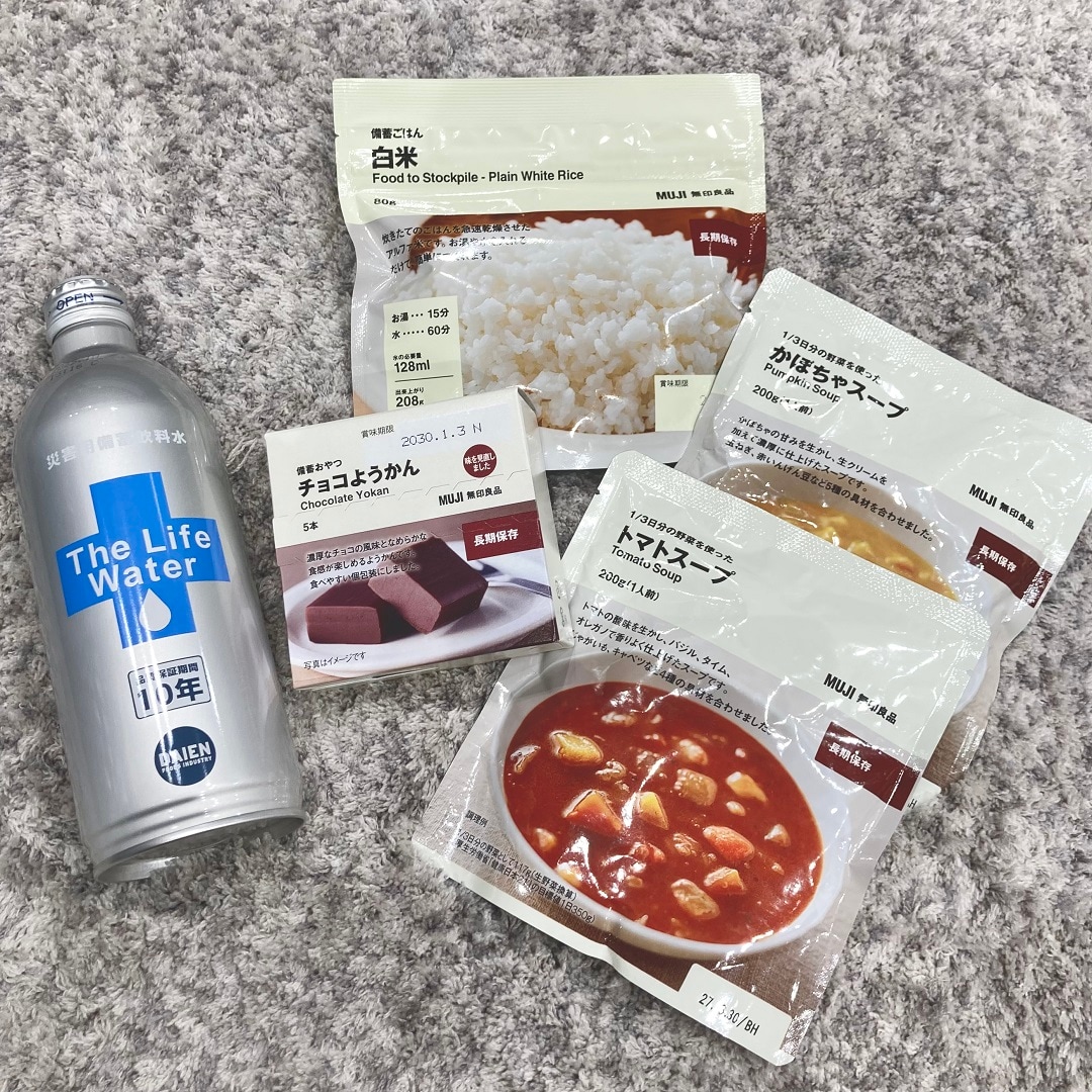 友部スクエアで取り揃えている、備蓄向けの食料　イメージ画像