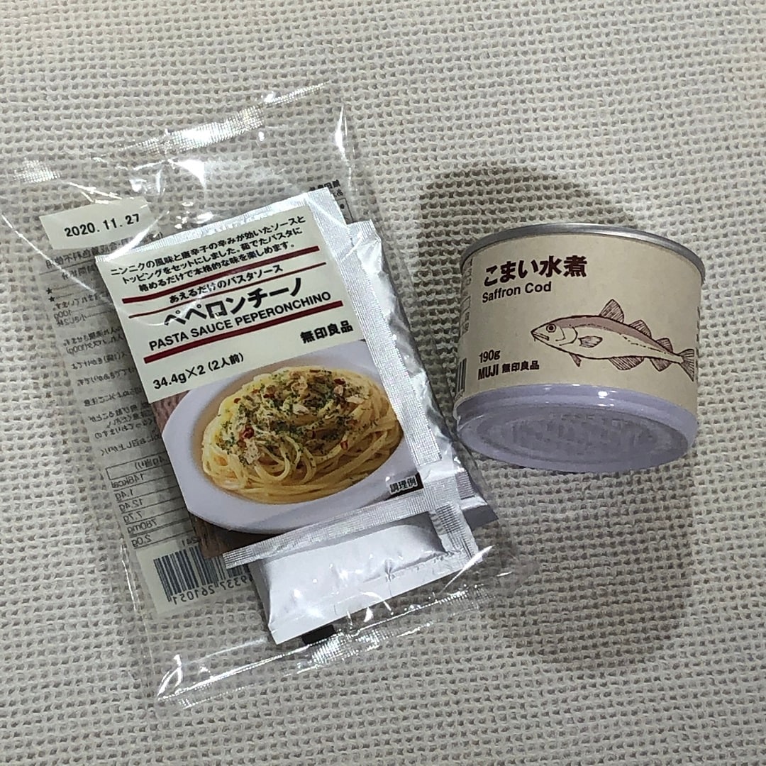 ペペロンチーノと缶詰