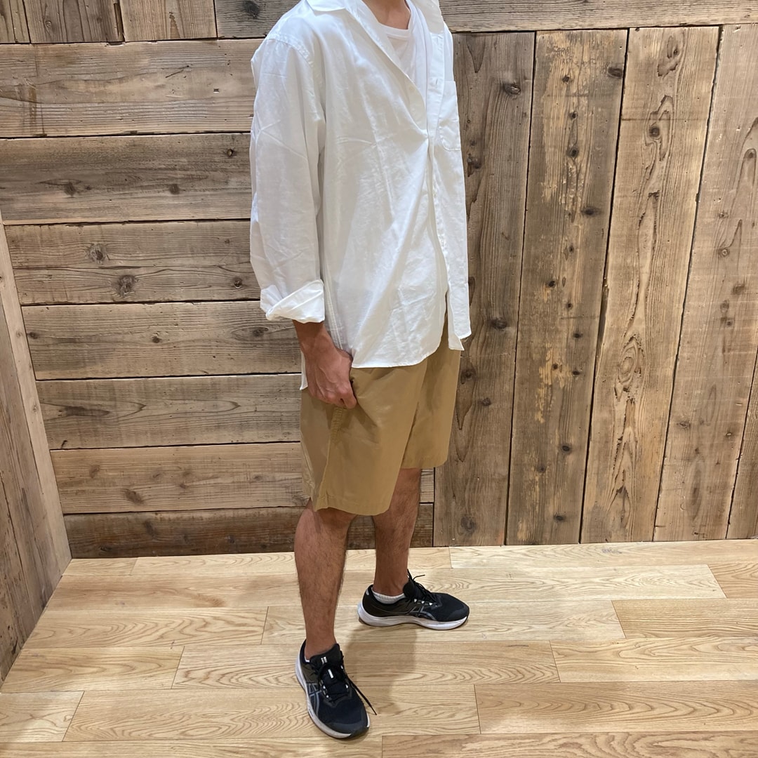 洗いざらし　ブロード　イージーショートパンツ