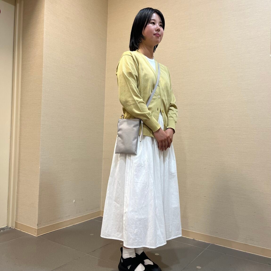 婦人　スカート　白