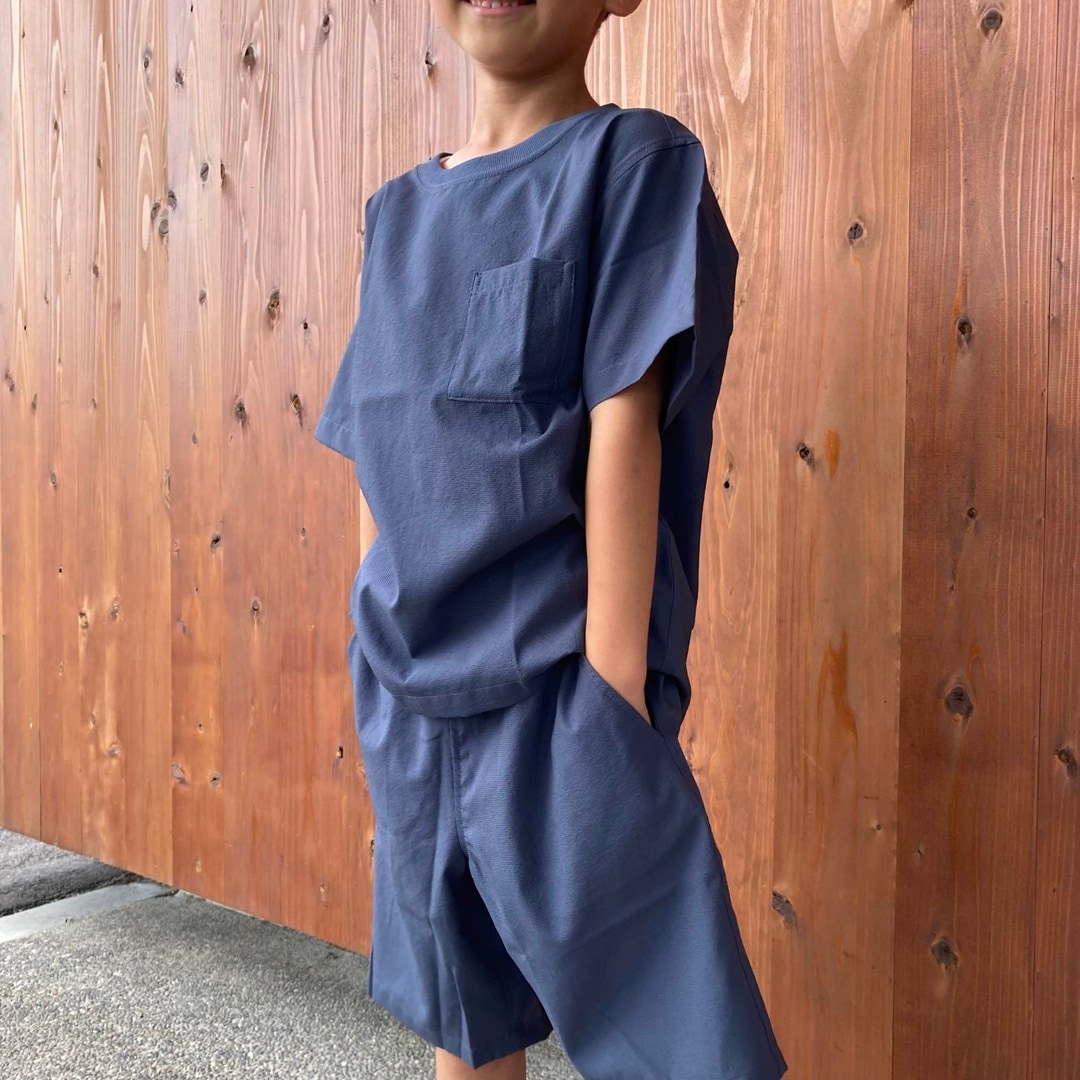 キッズ風を通す布帛半袖Tシャツ
