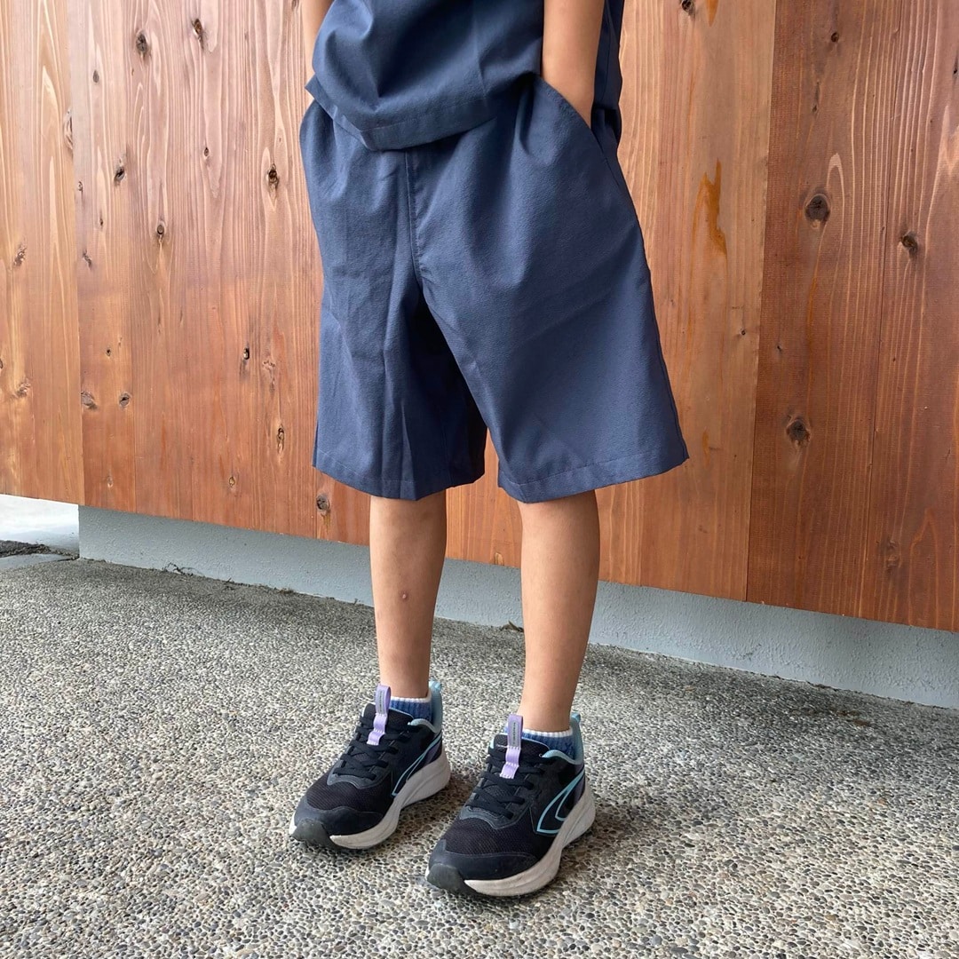 キッズ風を通す布帛半袖Tシャツ