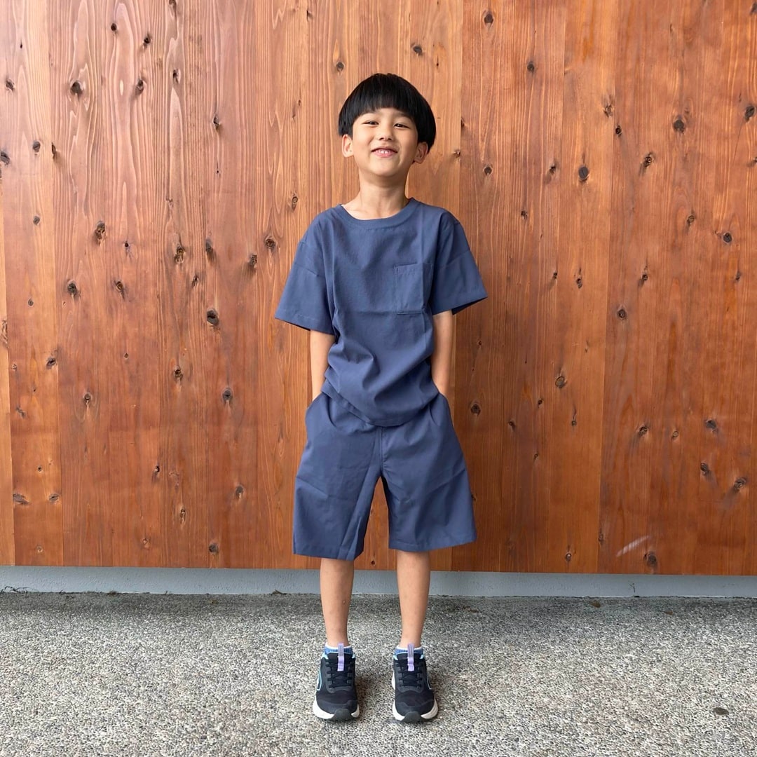 キッズ風を通す布帛半袖Tシャツ