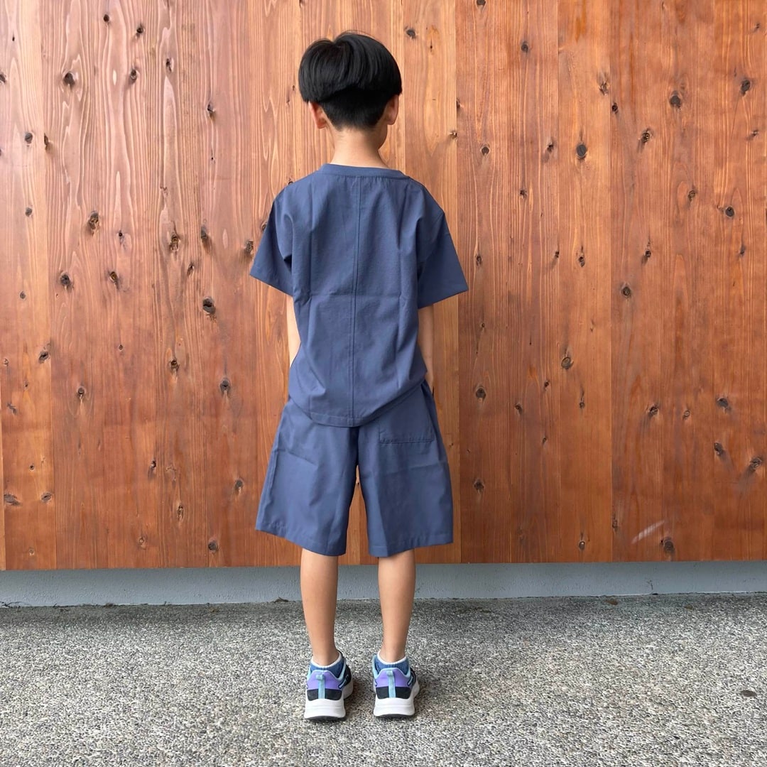 キッズ風を通す布帛半袖Tシャツ