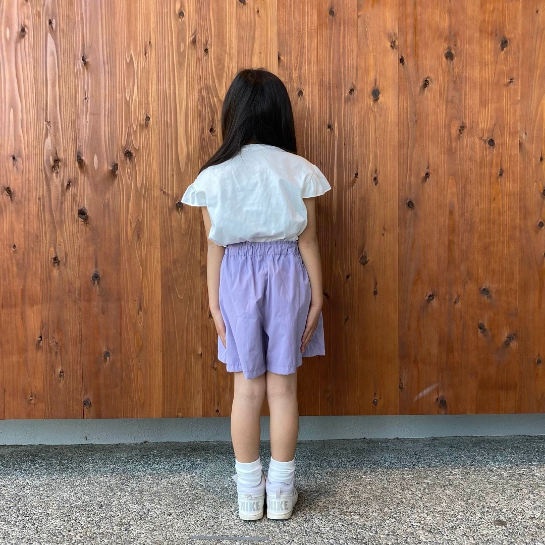 キッズ　天竺編みフリルスリーブTシャツ