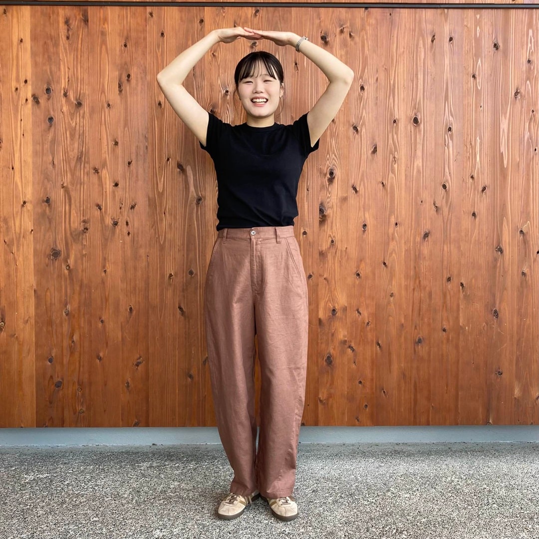 ヘンプ混ツイルコクーンパンツ