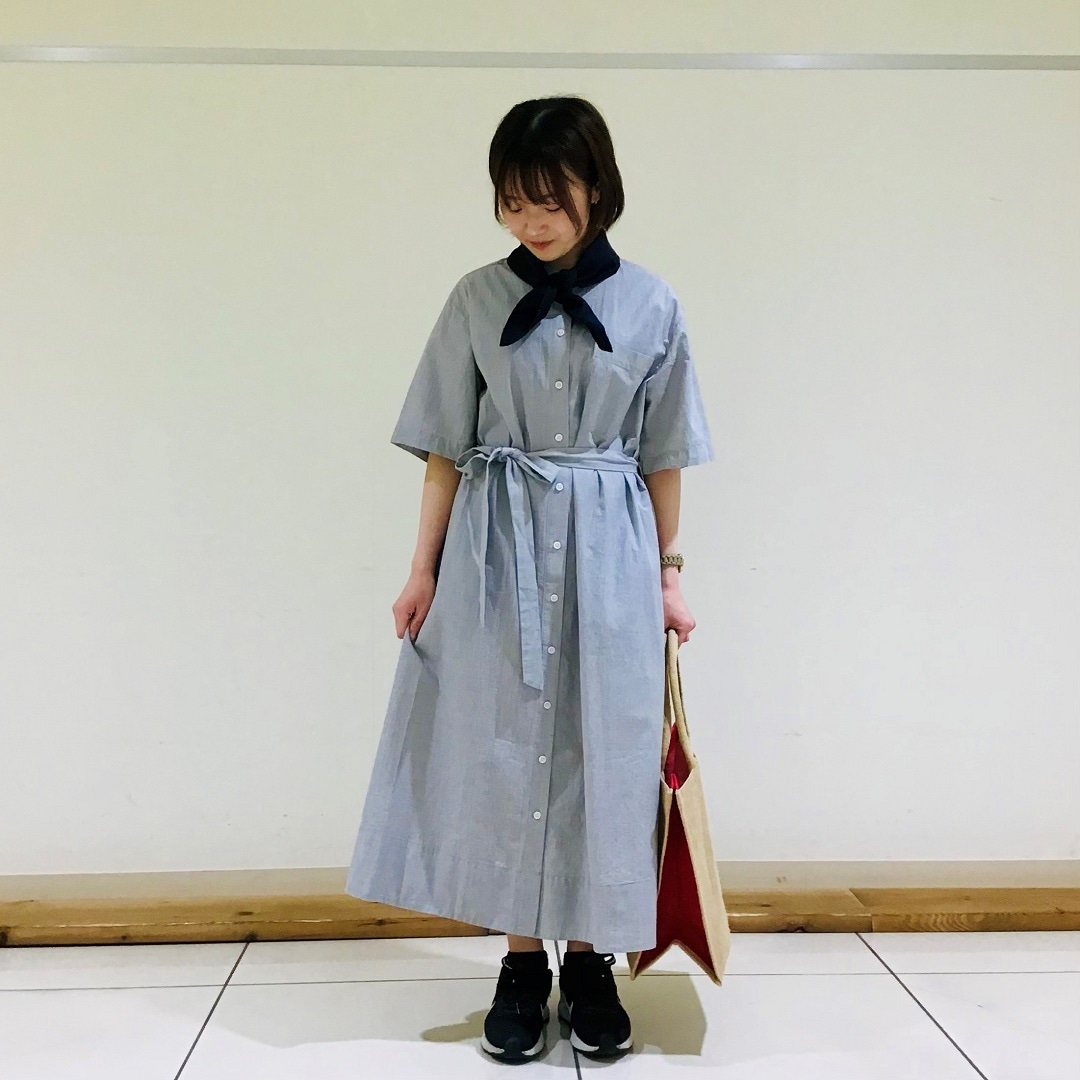 半袖シャツワンピース