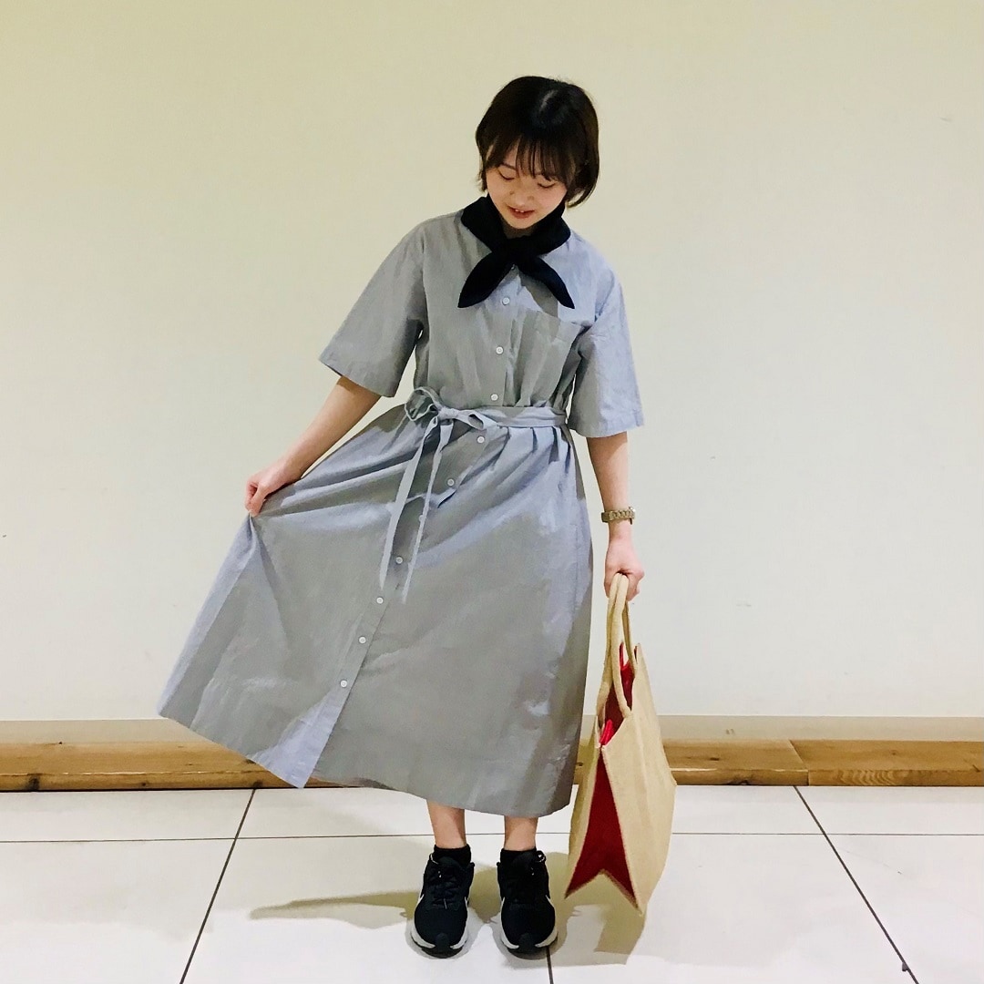 半袖シャツワンピース