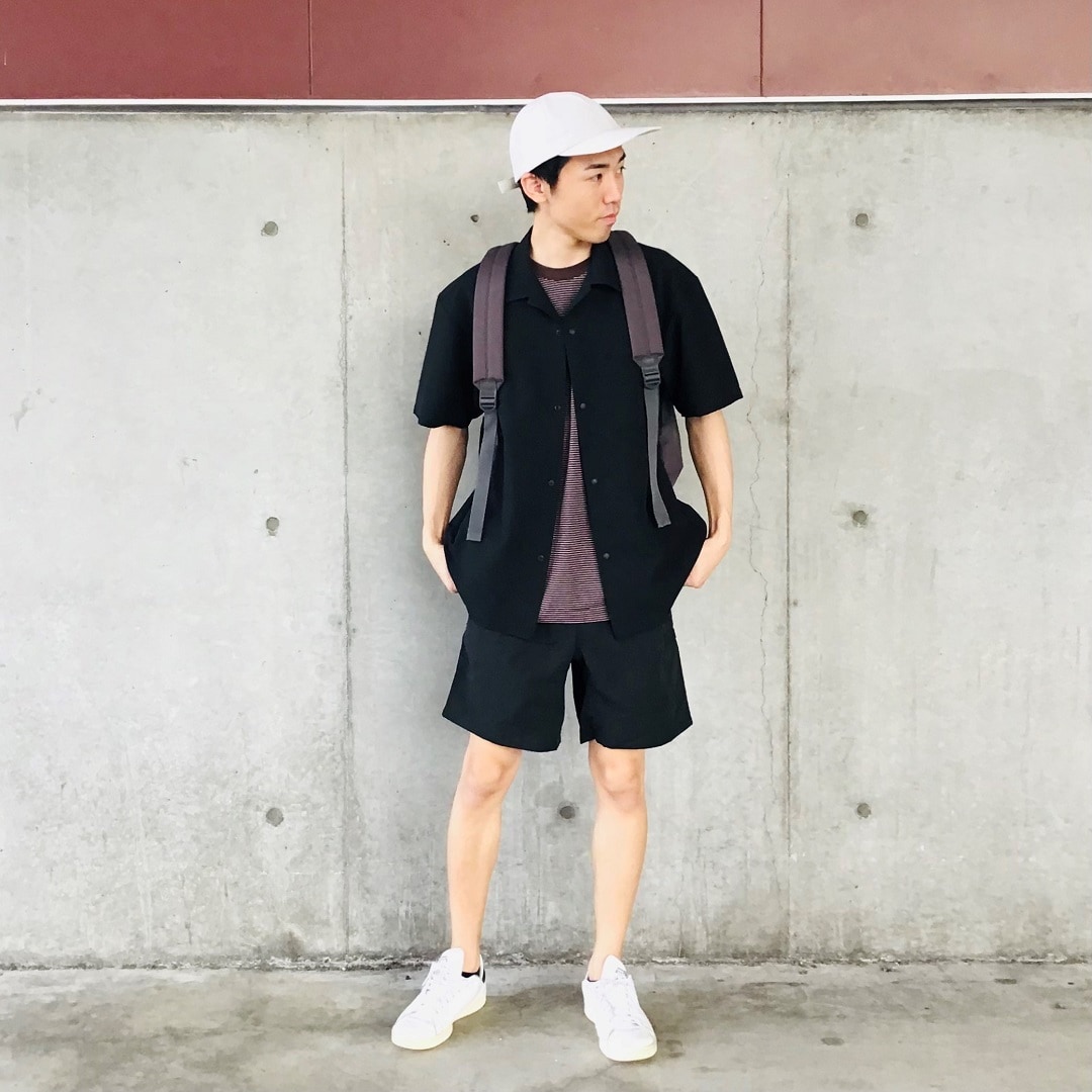 オープンカラー半袖シャツ