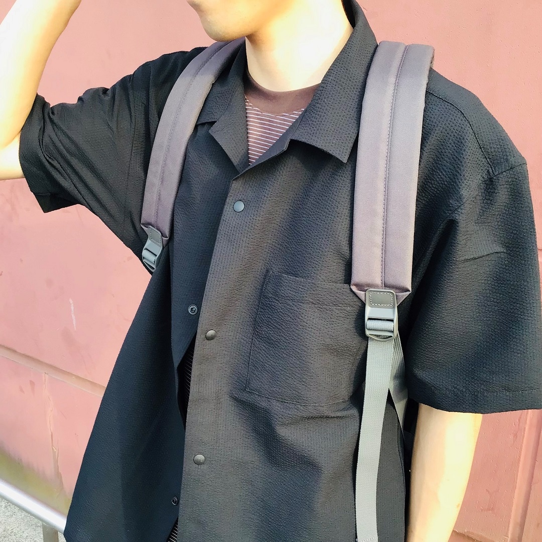 オープンカラー半袖シャツ
