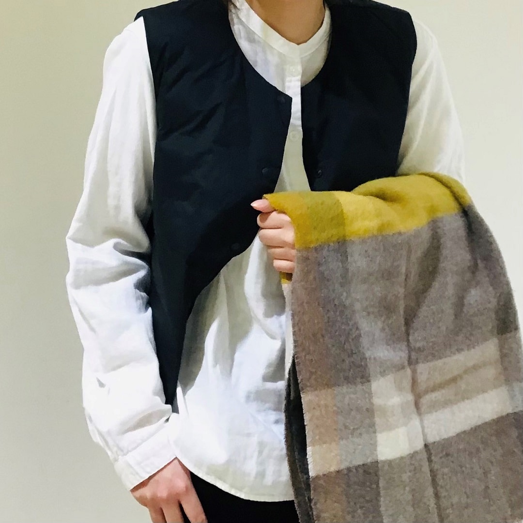 カポック混長袖ブラウス