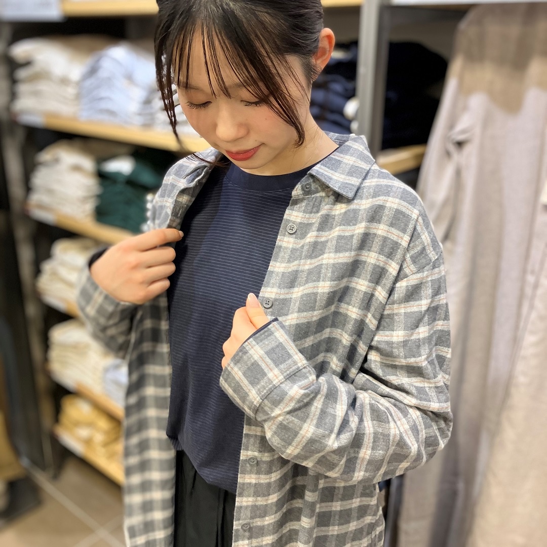 【ラブラ万代】ふんわりやわらかフランネルシャツ