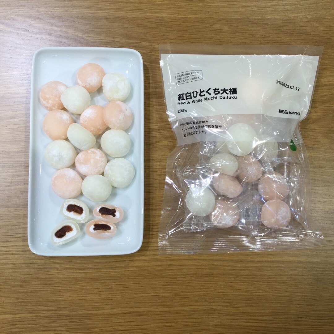 紅白のお菓子の写真