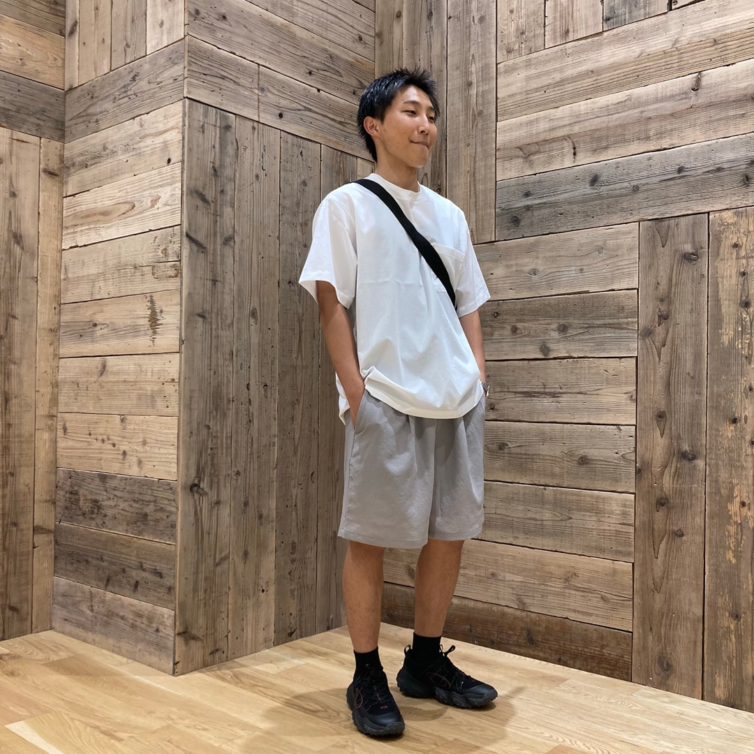 風を通す　半袖布帛Tシャツ