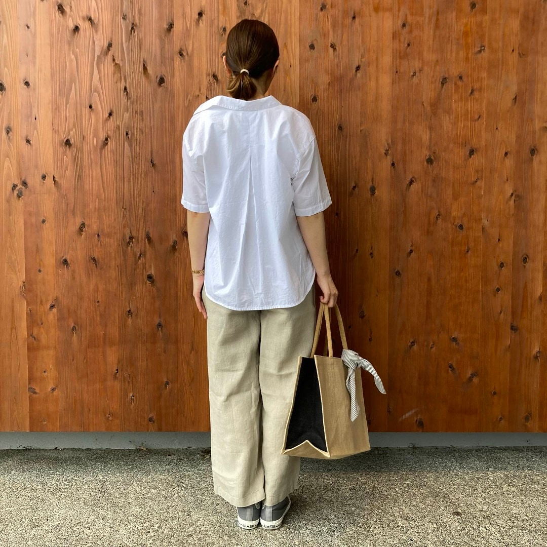 リネン洗いざらしイージーワイドパンツ