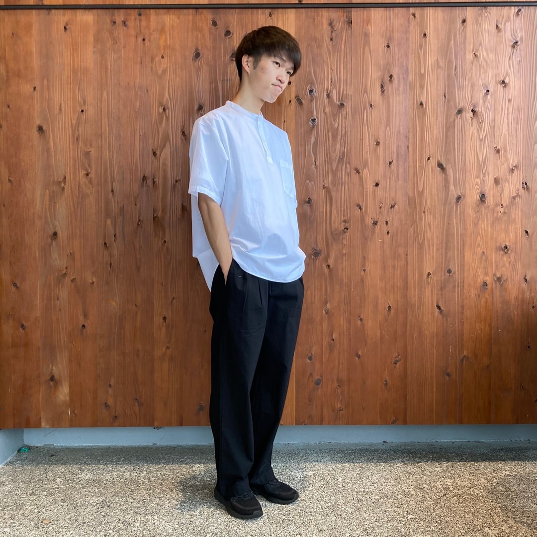 涼感ヘンリーネック半袖布帛Ｔシャツ