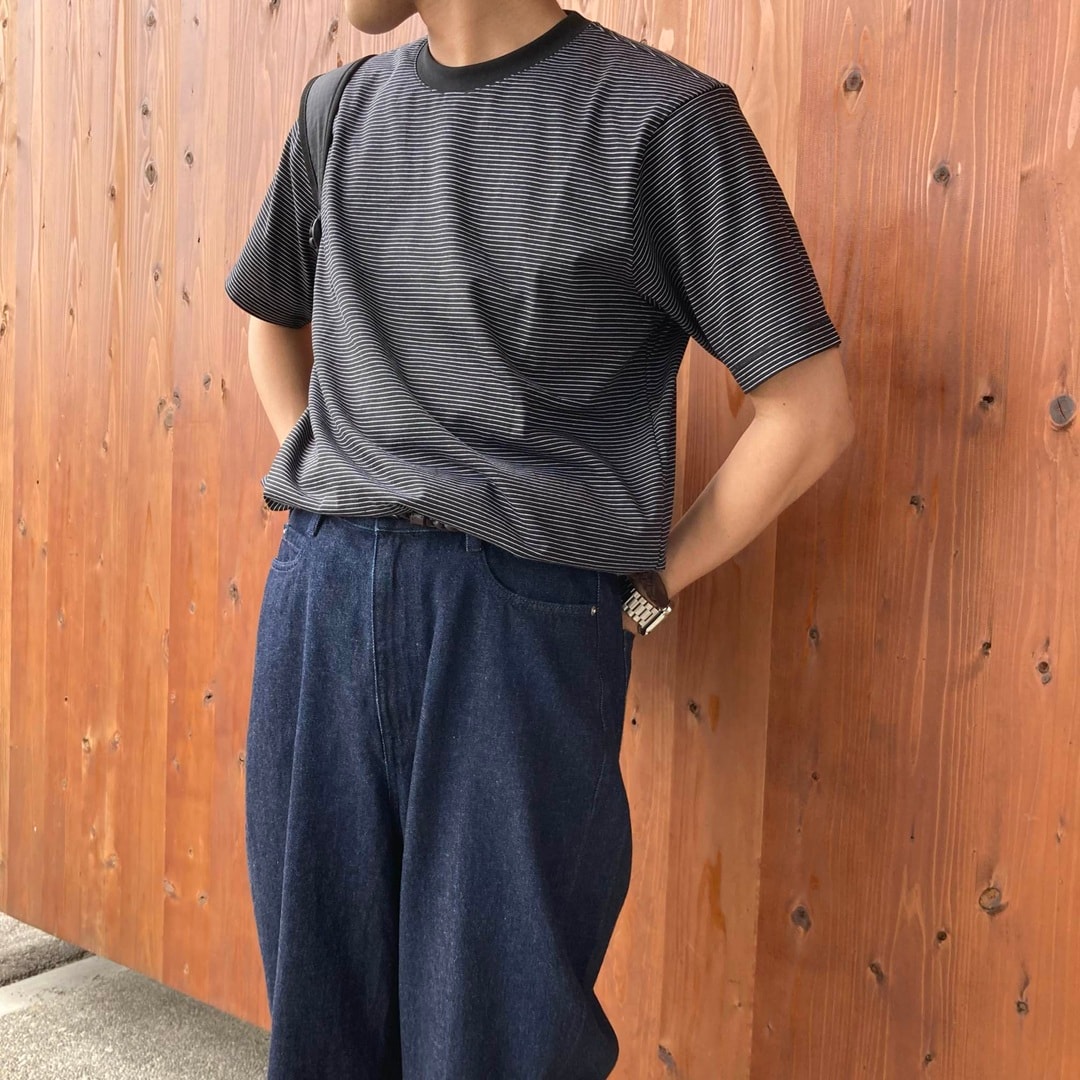 木の実から作ったカポック混デニムコクーンパンツ
