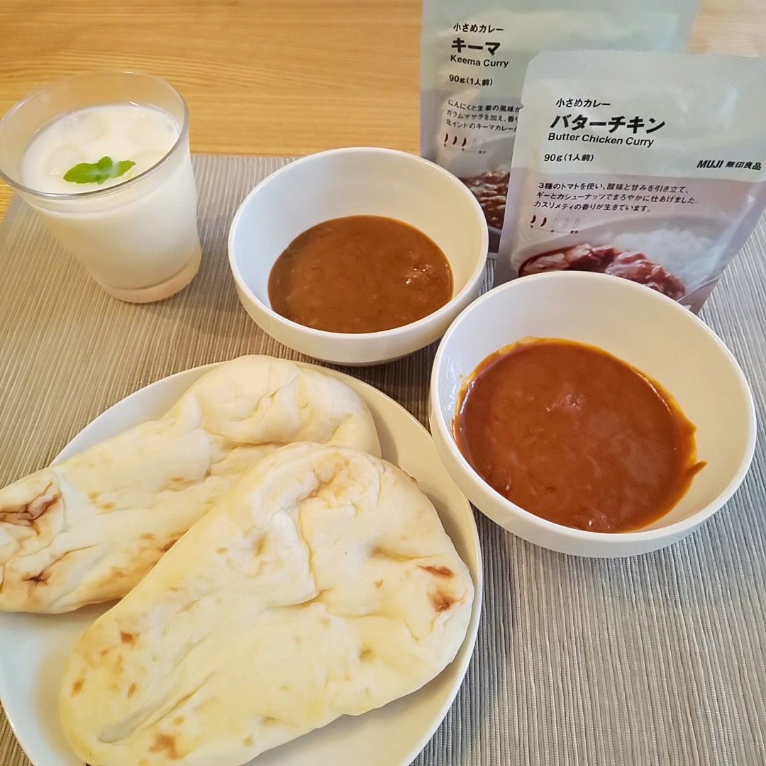 【ららぽーとTOKYO-BAY】小さめカレー　ナンとバターチキンとキーマ