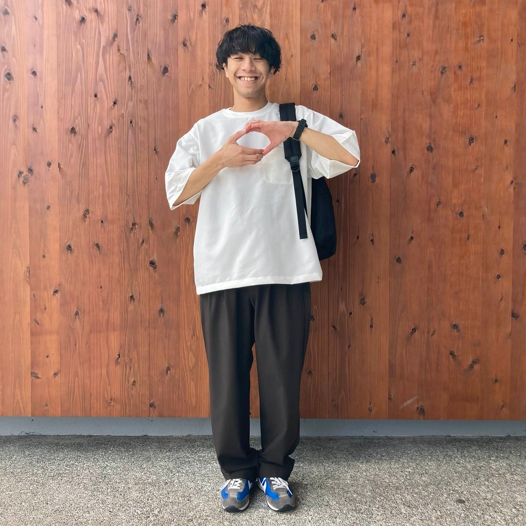 乾きやすいイージータックワイドパンツ