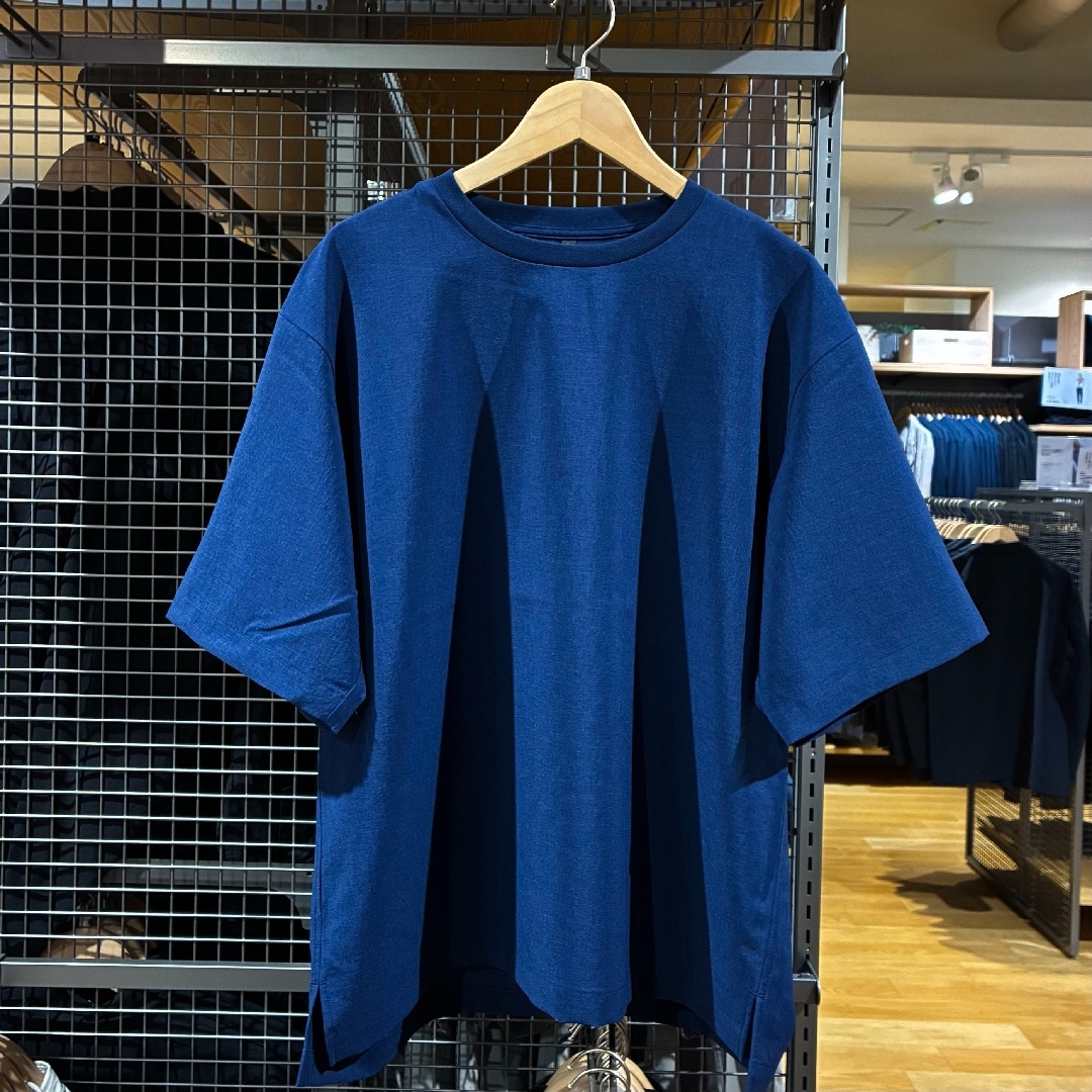 【新百合丘オーパ】無印のものあつめ｜紳士 風を通す 五分袖布帛Ｔシャツ_wn7pLV