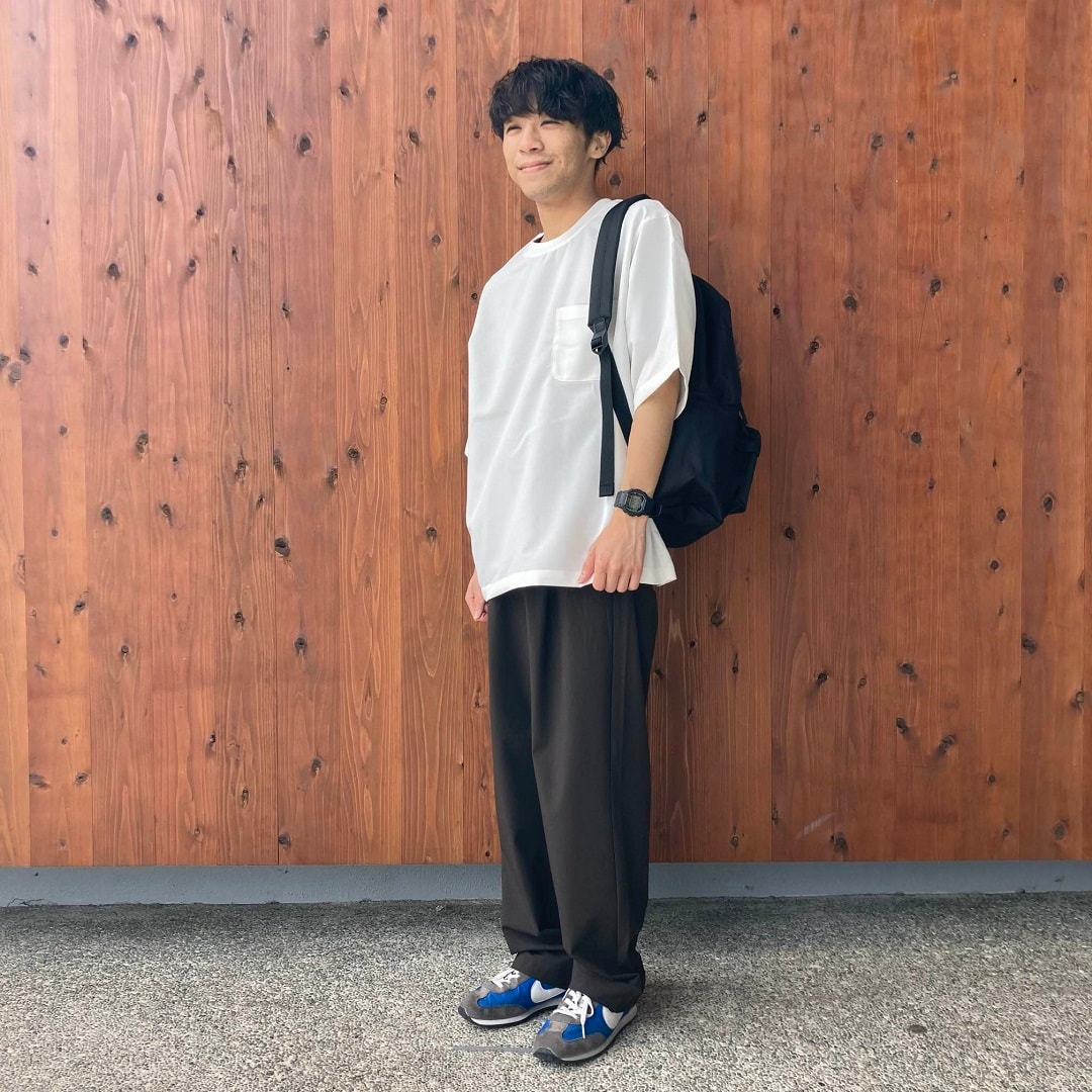 風を通すストレッチ五分袖布帛Ｔシャツ