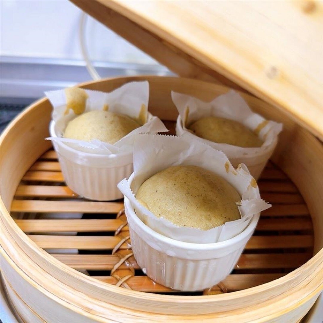 客家擂茶をつかって蒸しぱんを作ってみました