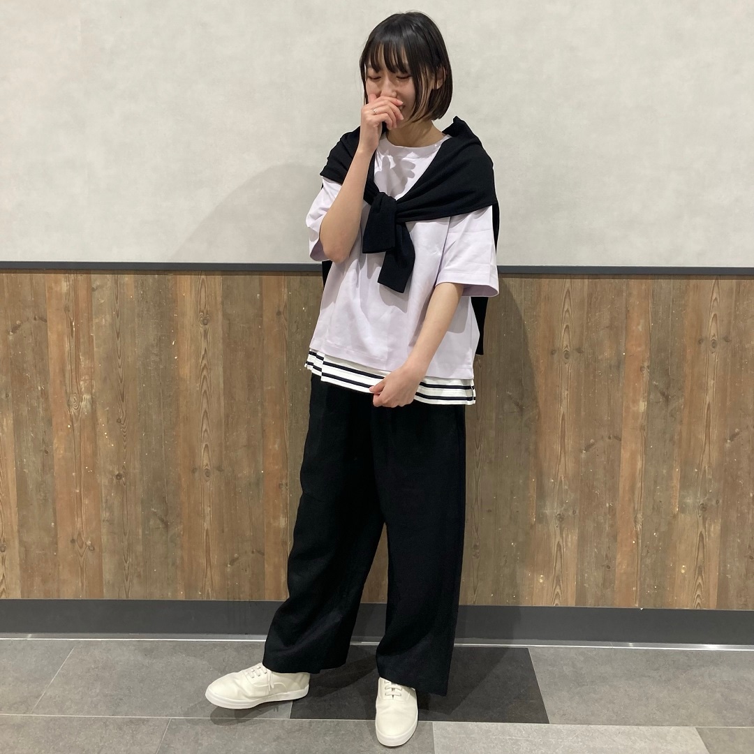 骨格別コーデ　涼感ＵＶカットクルーネックワイド半袖Ｔシャツ