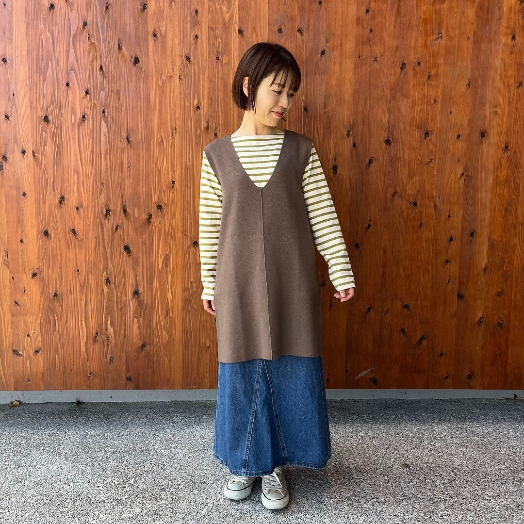 太番手ボートネック長袖Tシャツ