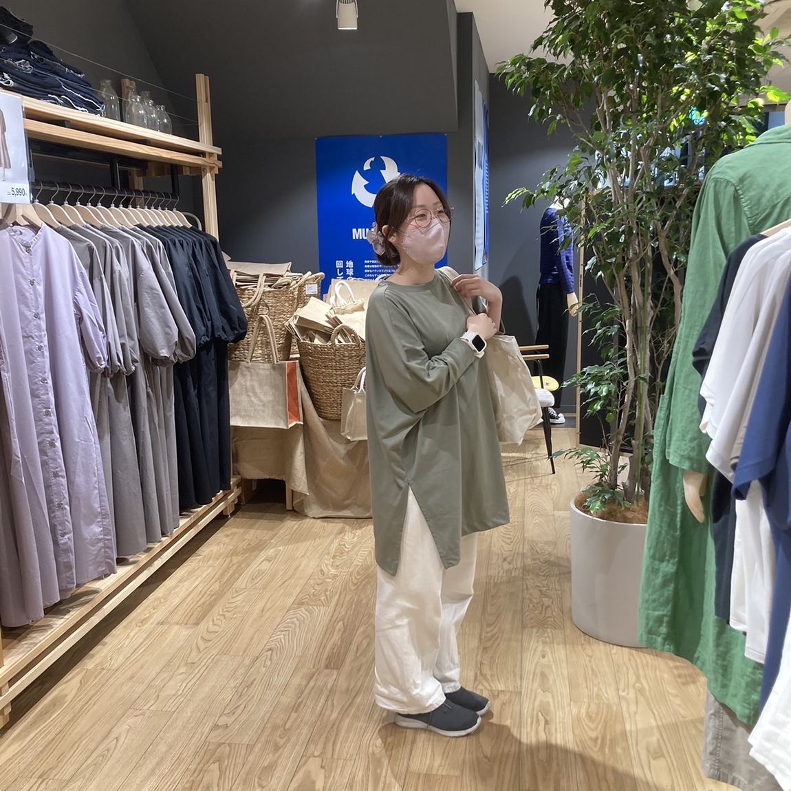 【岡山表町商店街】UVカット天竺編み七分袖チュニック
