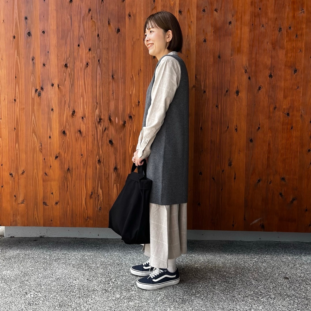 洗えるミラノリブ編みロングベスト