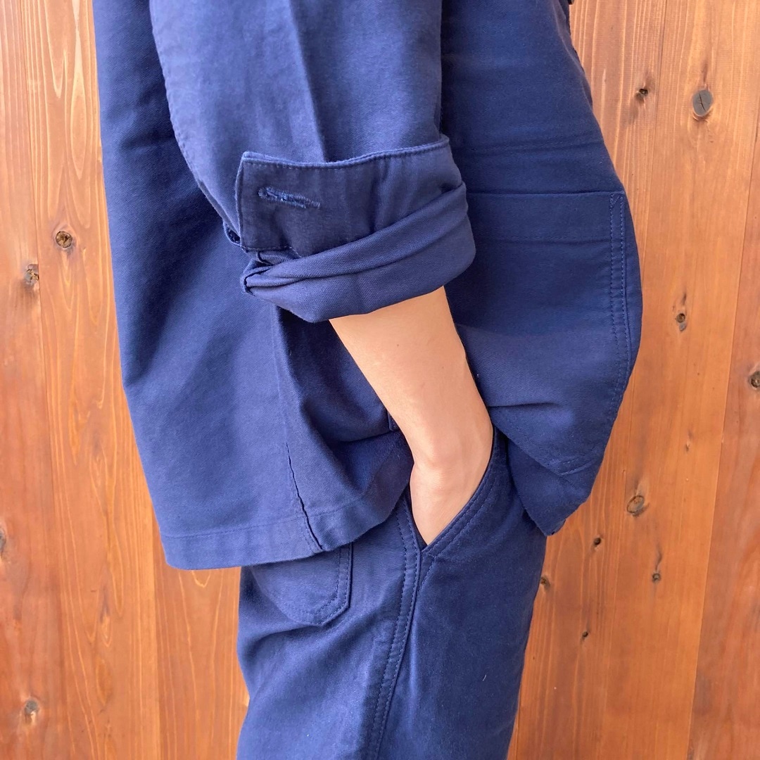 木の実から作ったカポック混モールスキンワークパンツ