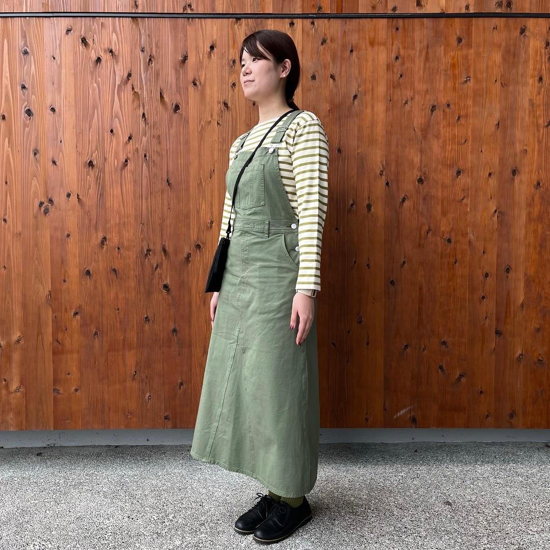 ストレッチチノサロペットスカート