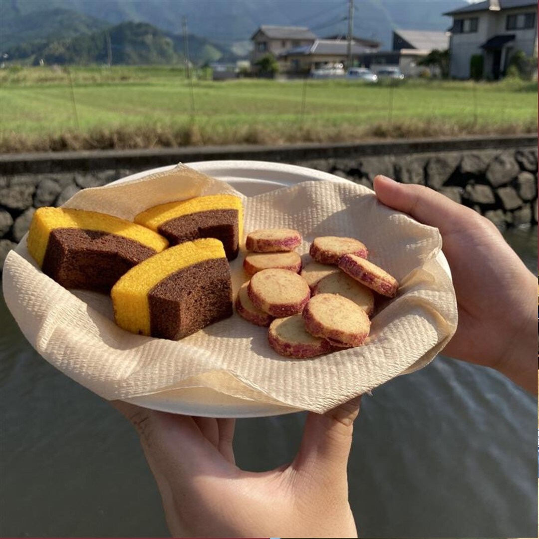 かぼちゃとチョコのカットバウムさつまいものクッキーの写真です。
