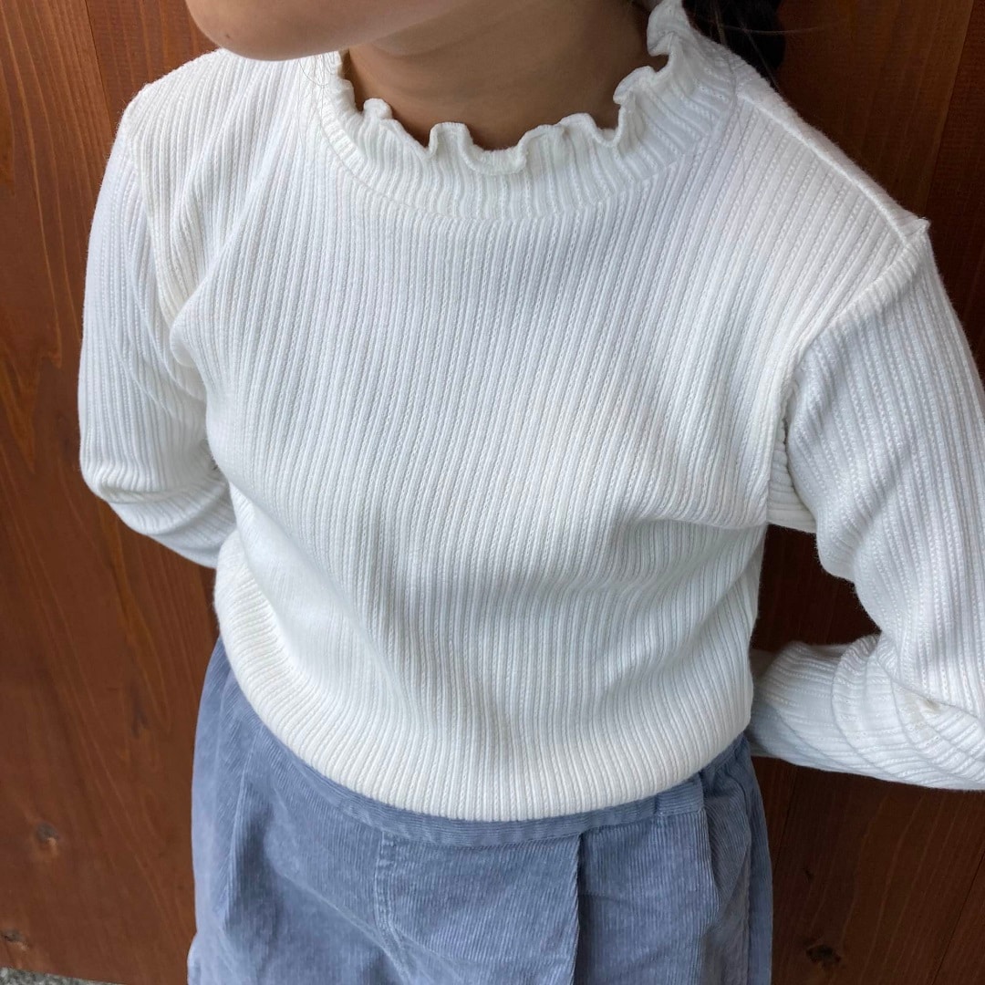 ストレッチジャカード編みハイネック長袖Tシャツ